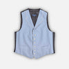 Single Breasted Sky Blue Linen Waistcoat