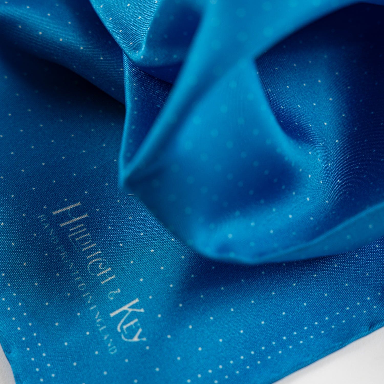 Sky Blue Pin Dot Silk Handkerchief