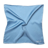 Sky Blue Silk Handkerchief with White Spots