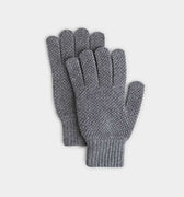 Smog Grey Moss Stitch Pure Cashmere Gloves