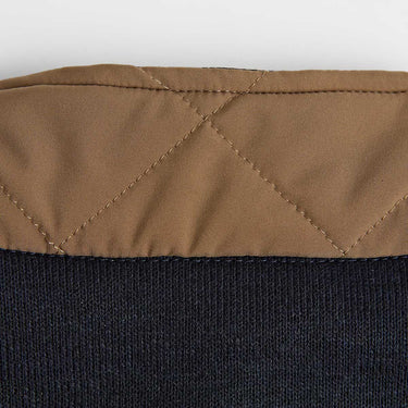 Stone Quilted Gilet With Navy Knitted Back
