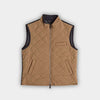 Stone Quilted Gilet With Navy Knitted Back