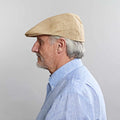Tan Linen Flat Cap