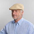 Tan Linen Flat Cap