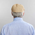 Tan Linen Flat Cap