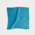 Teal & Navy Medium Spot Silk Pocket Square