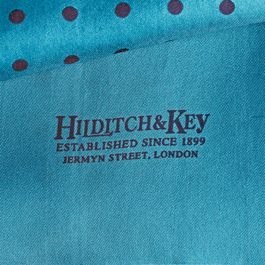 Teal & Navy Spot Silk Tubular Scarf