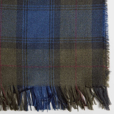 Tonal Sage Large Check Silk & Cashmere Scarf