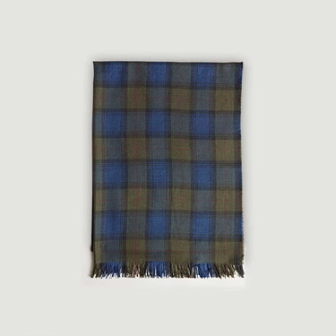 Tonal Sage Large Check Silk & Cashmere Scarf