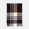 Vanilla, Chocolate & Navy Check Pure Cashmere Scarf
