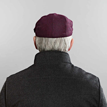 Wine Damson Twill Wool Flat Cap