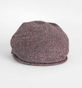 Wine & Grey Plain Weave 100% Wool Made In England Flat Cap