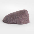 Wine & Grey Plain Weave 100% Wool Made In England Flat Cap