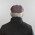 Wine & Grey Plain Weave Wool Flat Cap
