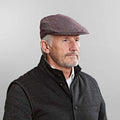 Wine & Grey Plain Weave Wool Flat Cap