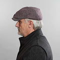 Wine & Grey Plain Weave Wool Gatsby Cap