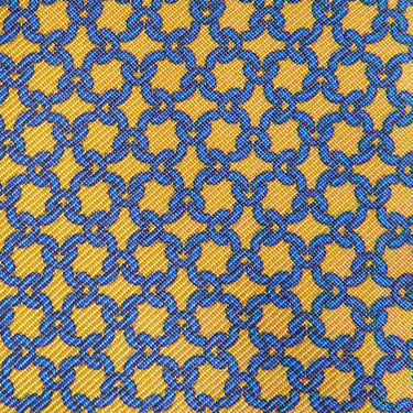 Yellow Interlocking Links Printed Silk Tie