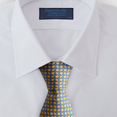 Yellow Interlocking Links Printed Silk Tie