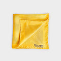Yellow & Navy Small Spot Silk Pocket Square