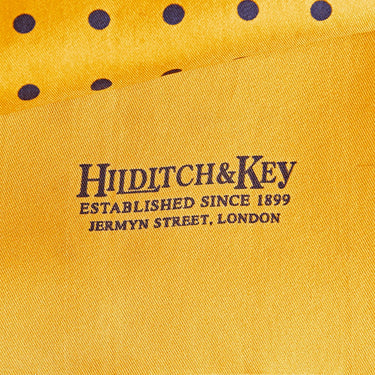 Yellow & Navy Spot Silk Tubular Scarf