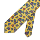 Yellow Small Paisley Printed Silk Tie