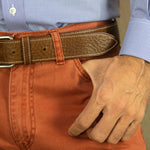 Plain Boston Mandarin Cotton Jeans - Hilditch & Key