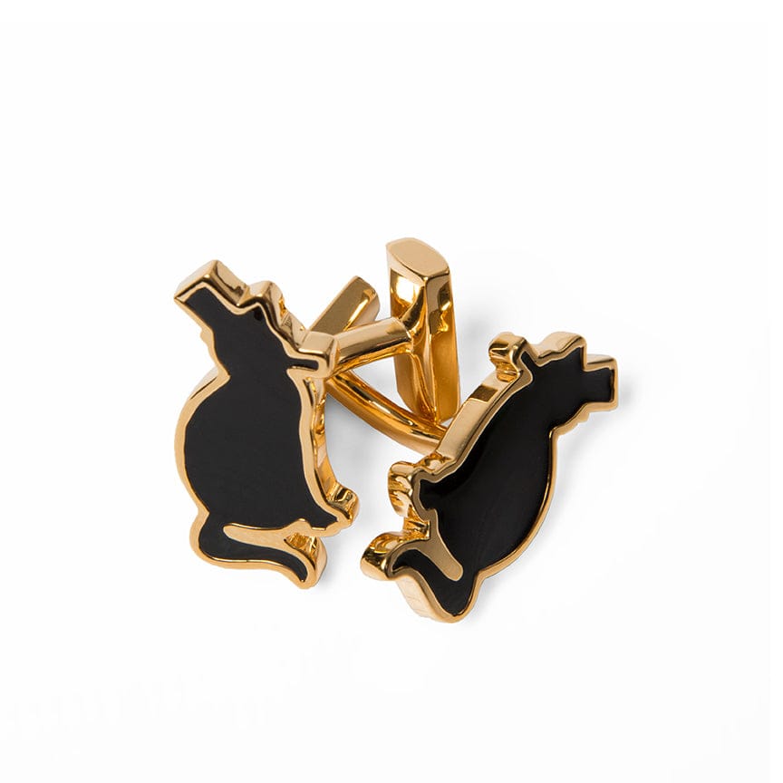 Black & Gold Enamel Binks Cufflinks - Hilditch & Key