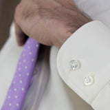 Lilac Twill with White Spots Woven Silk Tie - Hilditch & Key