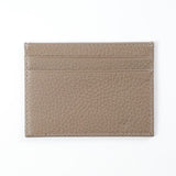 Beige Calf Leather Single Sided Card Holder