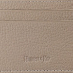 Beige Calf Leather Single Sided Card Holder