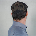 Black & Beige Check Wool Made In England Flat Cap