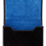 Black Calf Leather with Blue Suede Business Card Holder - Hilditch & Key