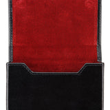 Black Calf Leather with Red Suede Business Card Holder - Hilditch & Key