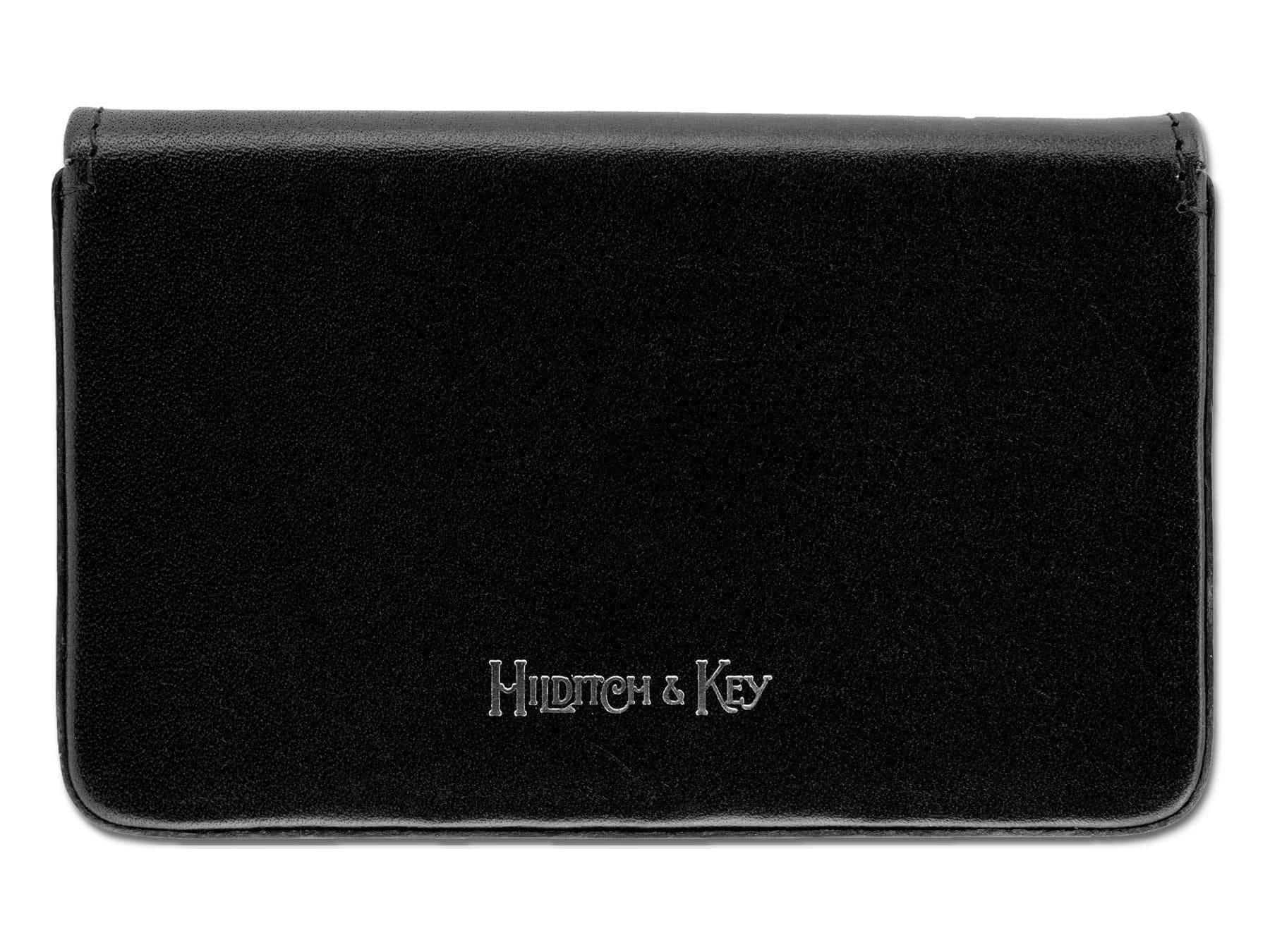 Black Calf Leather with Red Suede Business Card Holder - Hilditch & Key