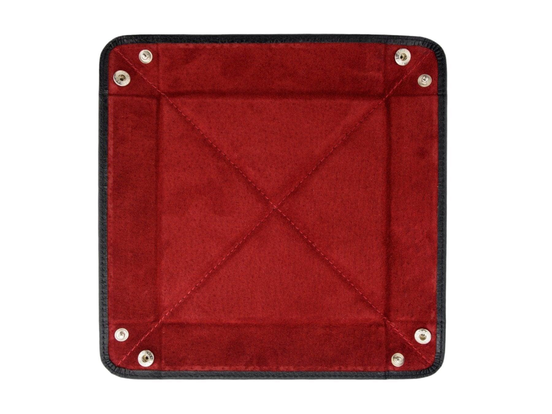 Black Calf Leather with Red Suede Travel Tray - Hilditch & Key