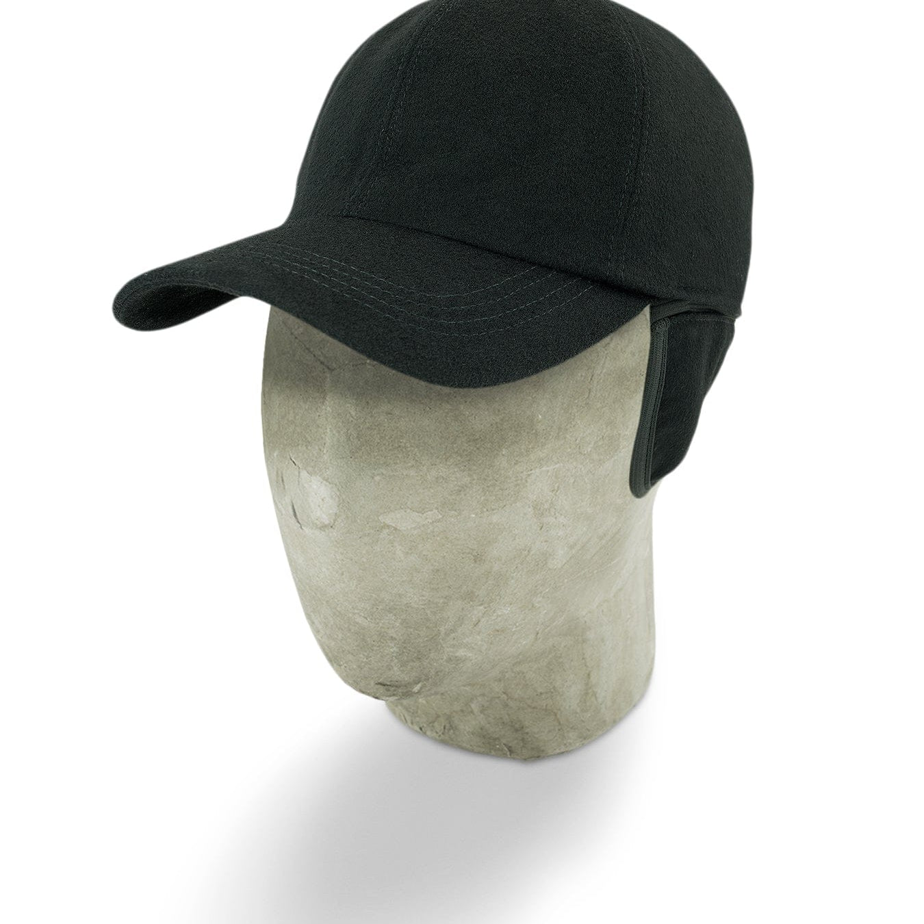 Black Herringbone Loro Piana Storm System Wool Baseball Cap - Hilditch & Key