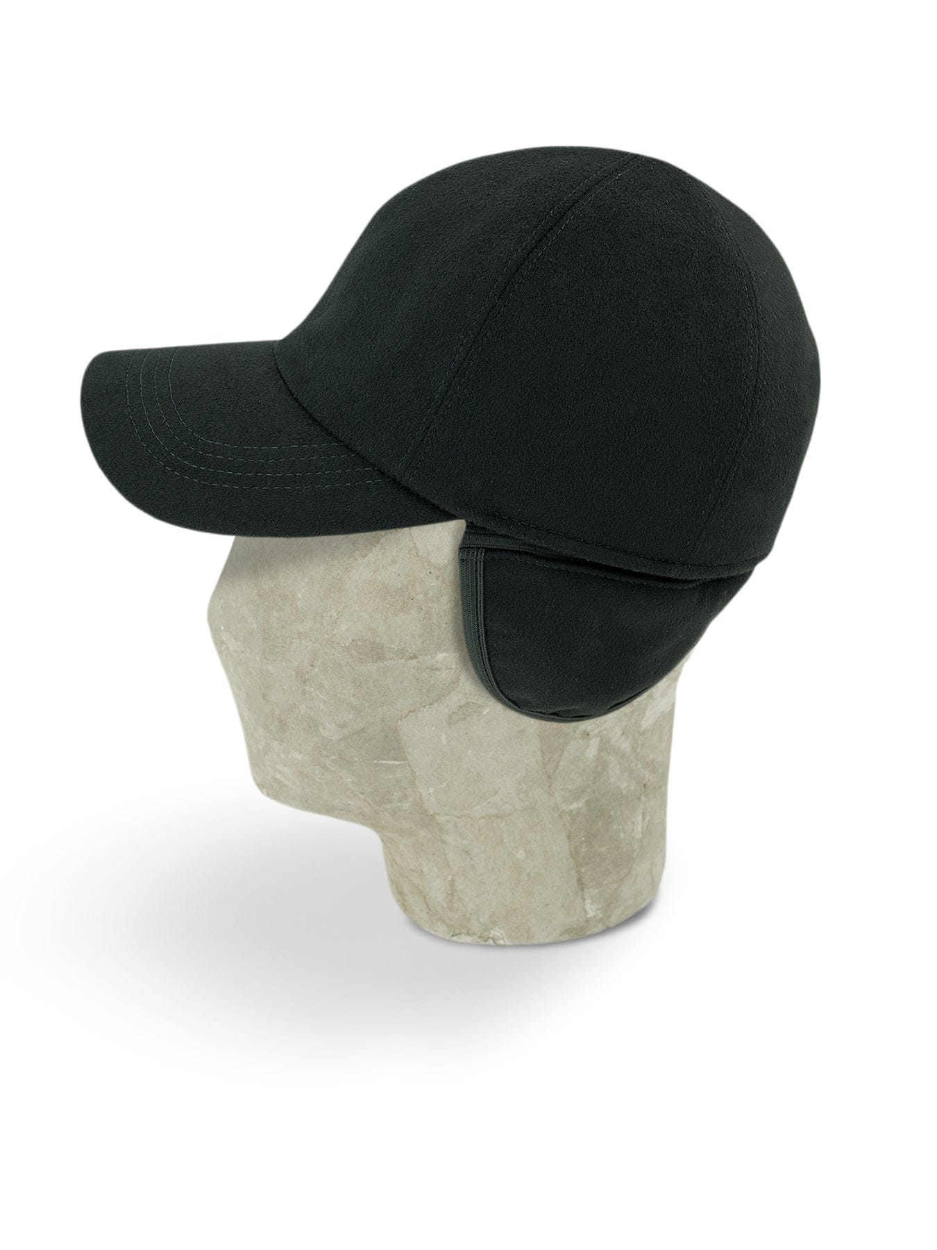 Black Herringbone Loro Piana Storm System Wool Baseball Cap - Hilditch & Key