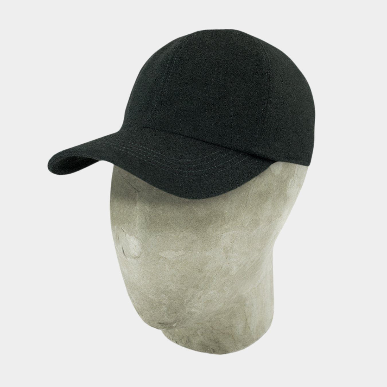 Black Herringbone Loro Piana Storm System Wool Baseball Cap - Hilditch & Key