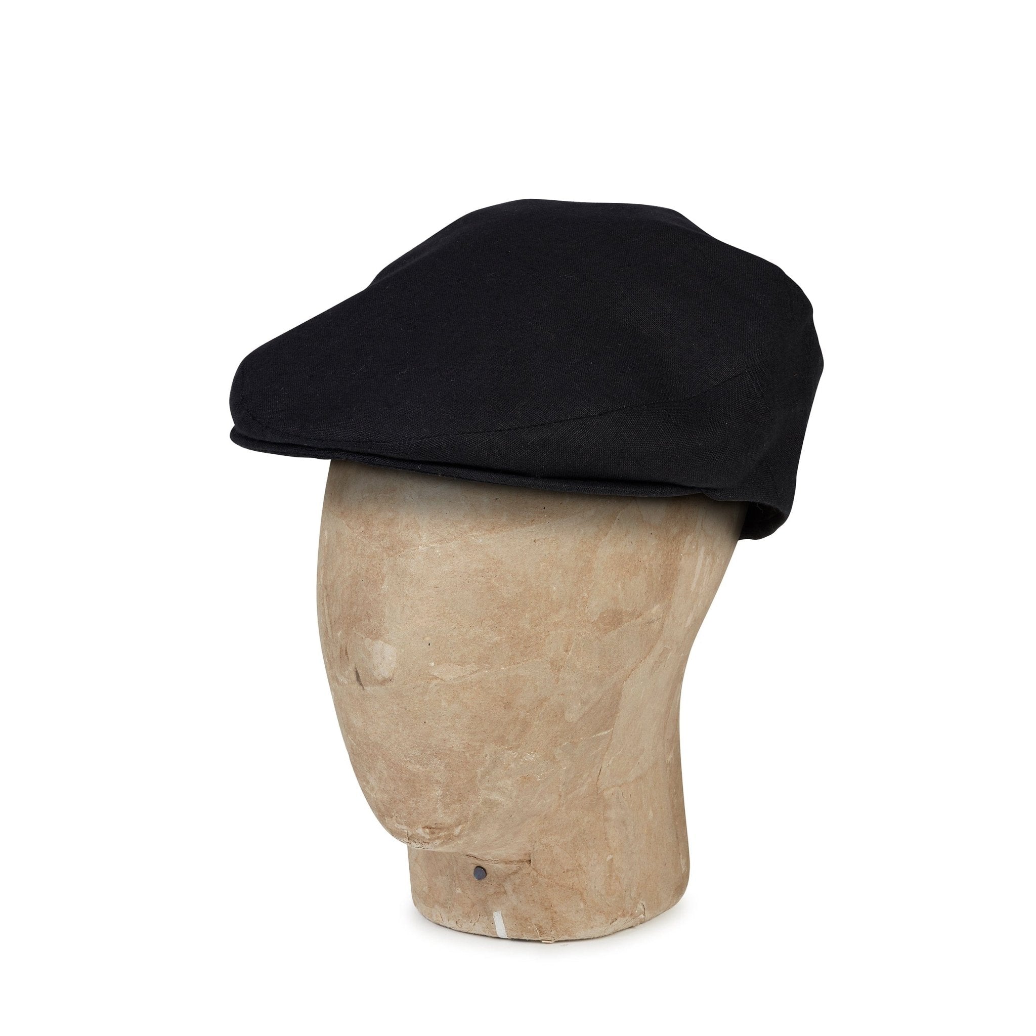 Black Linen Flat Cap - Hilditch & Key