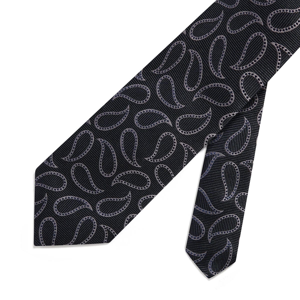 Black Paisley Woven Silk Tie