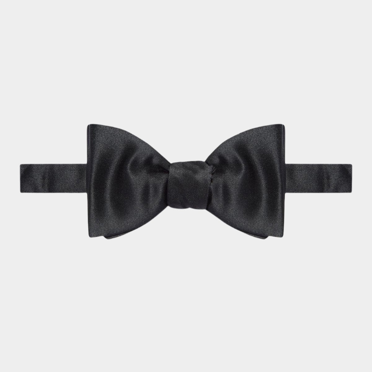 Black Silk Satin Bow Tie - Hilditch & Key