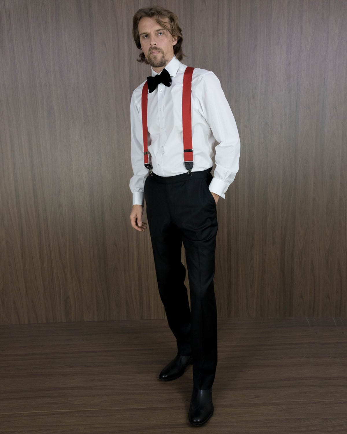 Black Silk Velvet Bow Tie - Hilditch & Key