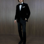 Black Silk Velvet Bow Tie - Hilditch & Key