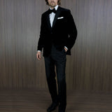Black Silk Velvet Bow Tie - Hilditch & Key