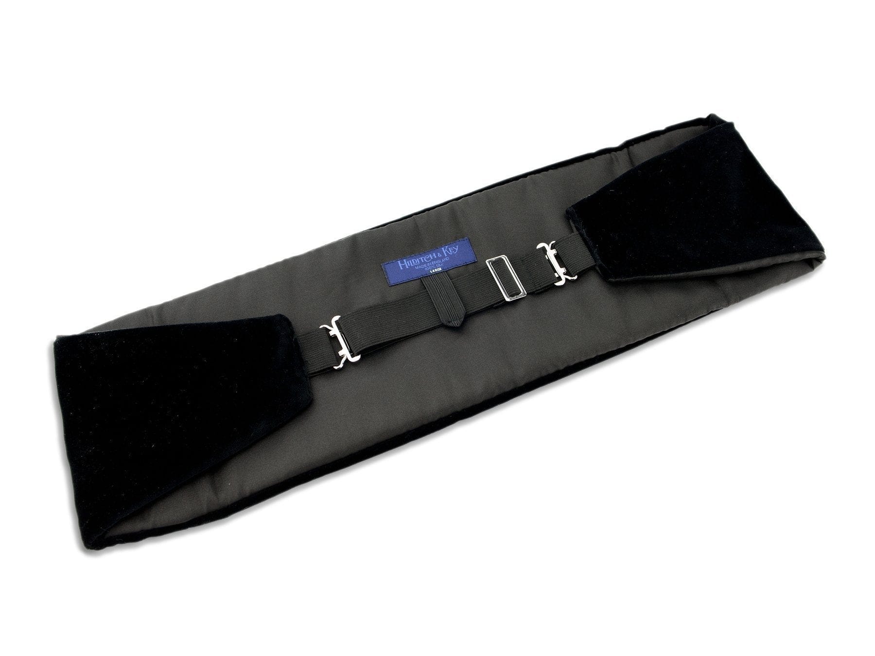 Black Silk Velvet Cummerbund - Hilditch & Key