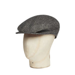Black & White Herringbone Cashmere Flat Cap