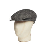 Black & White Herringbone Cashmere Flat Cap
