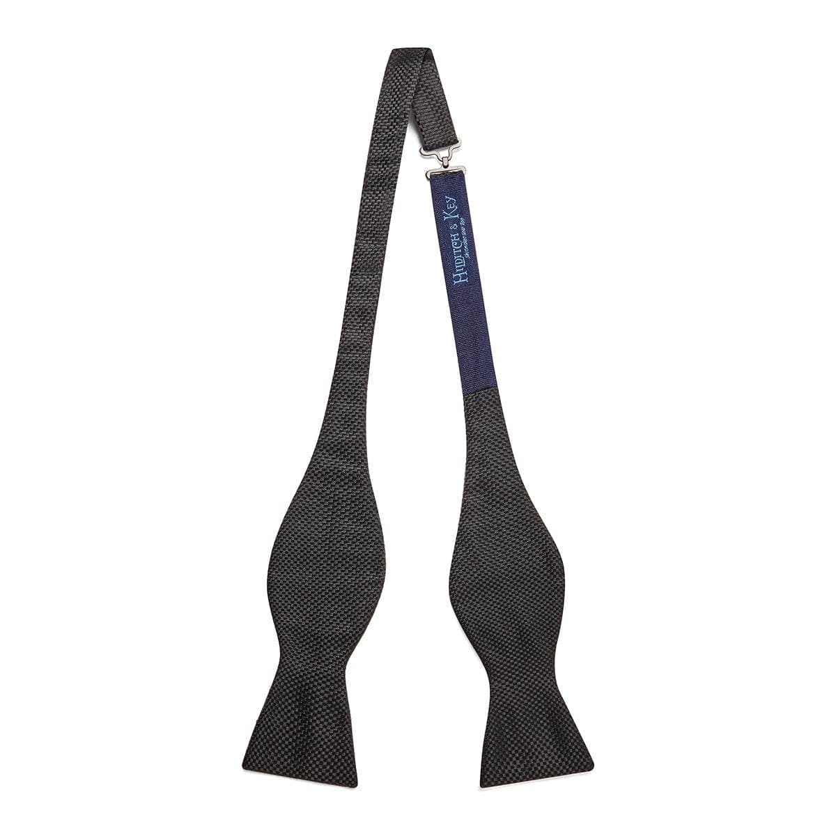 Black Woven Textured Silk Bow Tie