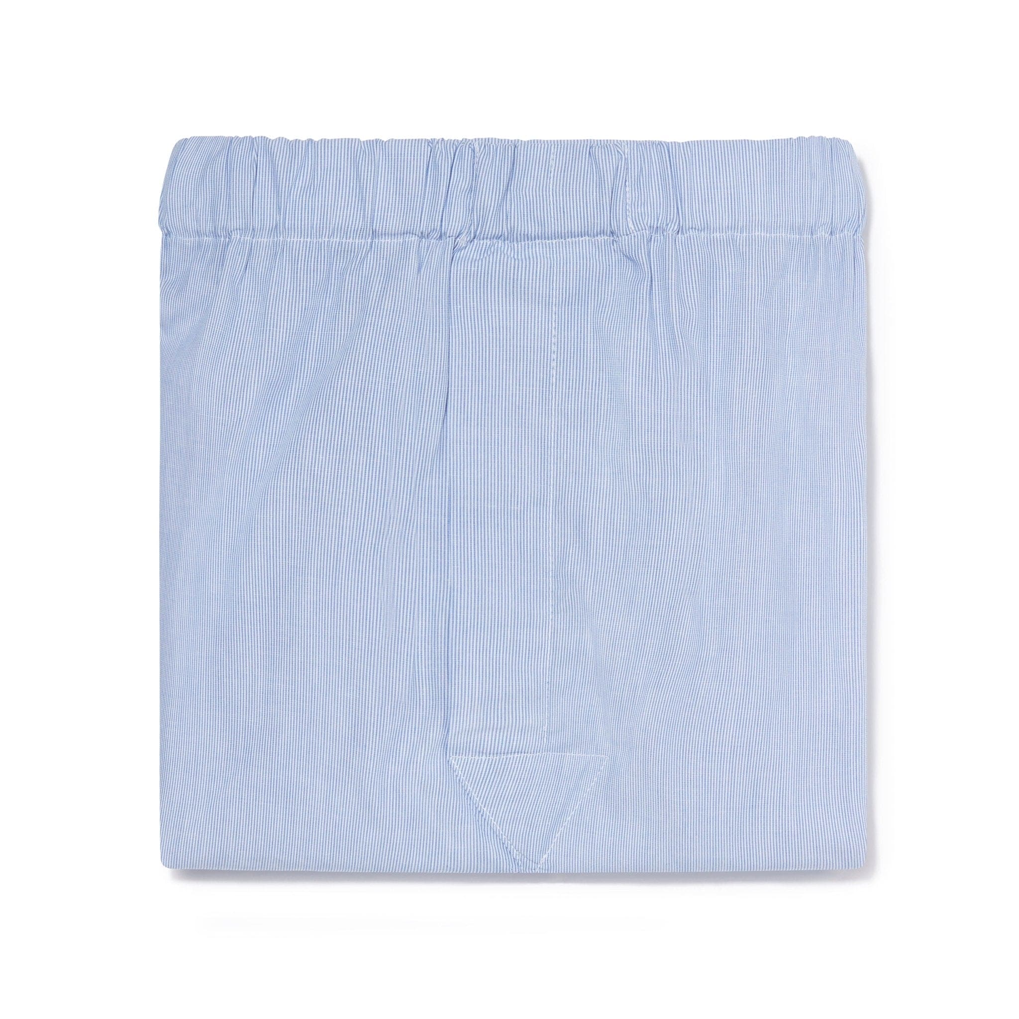 Blue Fine Bengal 100% Cotton Boxer Short