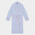 Blue Gingham Check Cotton Gown With Red Piping